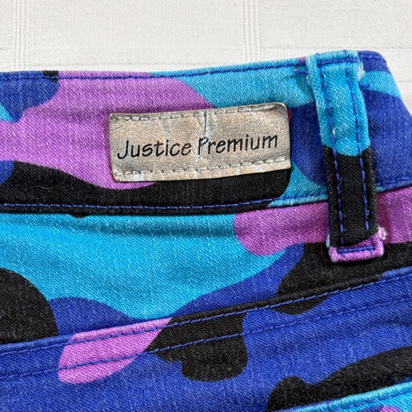 Justice Premium Blue and Purple Camouflage Jean Shorts - Picture 8 of 10